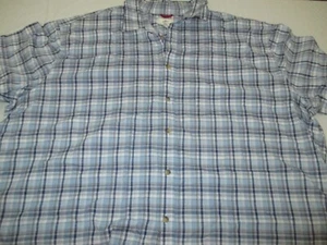 Mens blue plaid short sleeve button front shirt Dockers size 4X XXXXL - Picture 1 of 2
