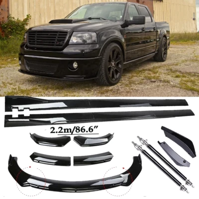 For 1999-2008 Ford F-150 Front Bumper Spoiler Body Kit / Side Skirt/Strut Glossy Foto 1 de 4