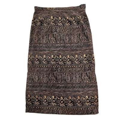 Maxi Falda Vintage Briggs Para Mujer Talla LP Pequeña Negra Tostada Boho Doble Aberturas Laterales Foto 1 de 4