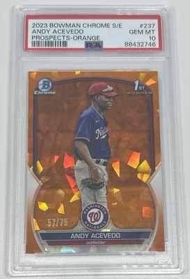 2023 Bowman Chrome Sapphire Edition Andy Acevedo Orange /75 PSA 10 Pop 2 #237 - Image 1 of 4