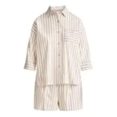 Conjunto de pijama y calzoncillos boxer Joyspun tejido manga 3/4 cuello muesca para mujer Foto 1 de 4