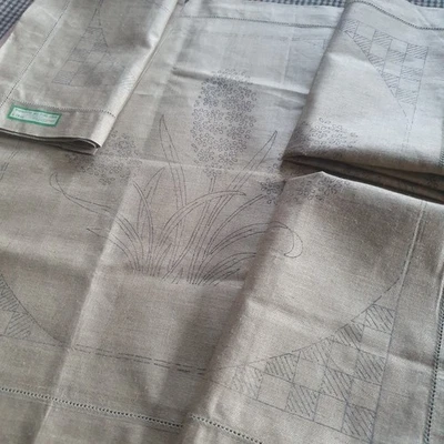 4 Fundas de Cojín de Lino Irlandés FAIRISTYTCH Vintage, Bordado Estampado, JACINTO Foto 1 de 4