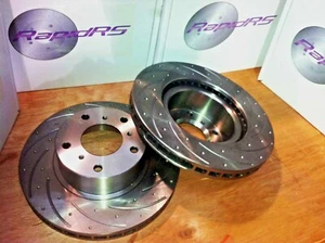 ROTORES DE FRENO DE DISCO RANURADOS para adaptarse a NISSAN PATHFINDER R51 2.5TD 4.0 L PAR UPG - Imagen 1 de 4