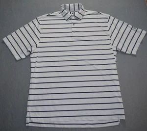 Footjoy Polo Shirt Mens XL Navy Blue/White Golf Performance Stretch Striped VCC - Bild 1 von 10