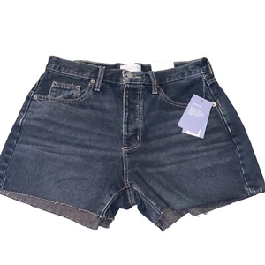 Women's Mid-Rise 90's Baggy Jean Shorts Universal Thread Black Size 6 Inseam 4” - Picture 1 of 12