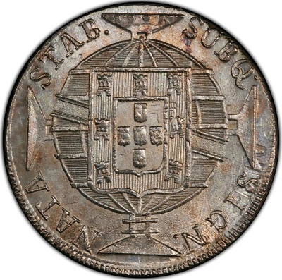 Brazil: João VI 960 Reis 1820-R PCGS MS-63, Rio mint! Overstruck on other coin - Image 1 of 4