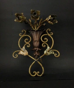 ✅ ANTICA APPLIQUE LIBERTY EPOCA PRIMI 900 A TRE LUCI SCONCE ANTIQUE - 3770 - Foto 1 di 8