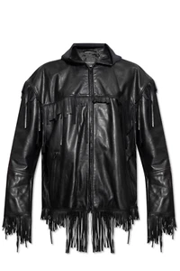 BALENCIAGA $8750 Black Leather Fringe Jacket New & Authentic - Picture 1 of 1