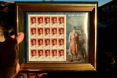 LEGENDS OF HOLLYWOOD HUMPHREY BOGART STAMPS, FIRST DAY OF ISSUE, FRAMED 12x10 - Image 1 of 4