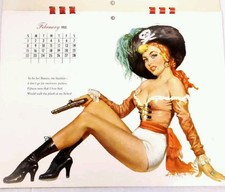 1953 Esquire Girl Pin-Up Calendar Artist E. Chiriaka Complete w/ Envelope