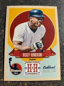 Rickey Henderson A's 2013 Panini Hometown Heroes Curtain Call Insert #8