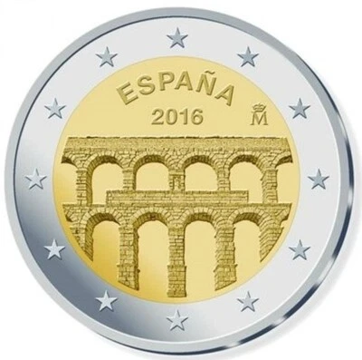 Spain - 2 Euro Commemorative 2016 Aqueduct of Segovia  UNC - FREE SHIPPING - Image 1 of 3