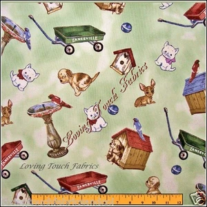 BLUE HILL "AUNT LINDY'S DOLLHOUSE" OUTSIDE TOYS WAGON FABRIC PRICED @ 1/2 YD - Picture 1 of 1