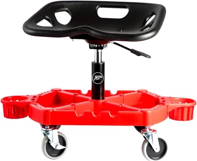 Car Detailing Stool Chair, Seat Height Adjustable Rolling Creeper, with Wheels, - Image 1 of 4