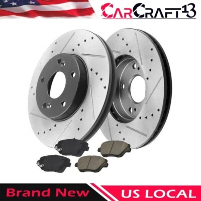 Front Drilled Brake Rotors and Ceramic Brake Pads for 2011-2015 Hyundai Sonata — 第 1/4 张图片