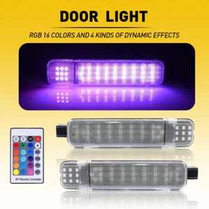 Pair LED Door Courtesy Light RGB For Cadillac Escalade Chevy Silverado 1999-2006 - Picture 1 of 19