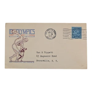 First Day Issue Cover 1932 Summer Olympic Games Los Angeles California Shot Put - Picture 1 of 2