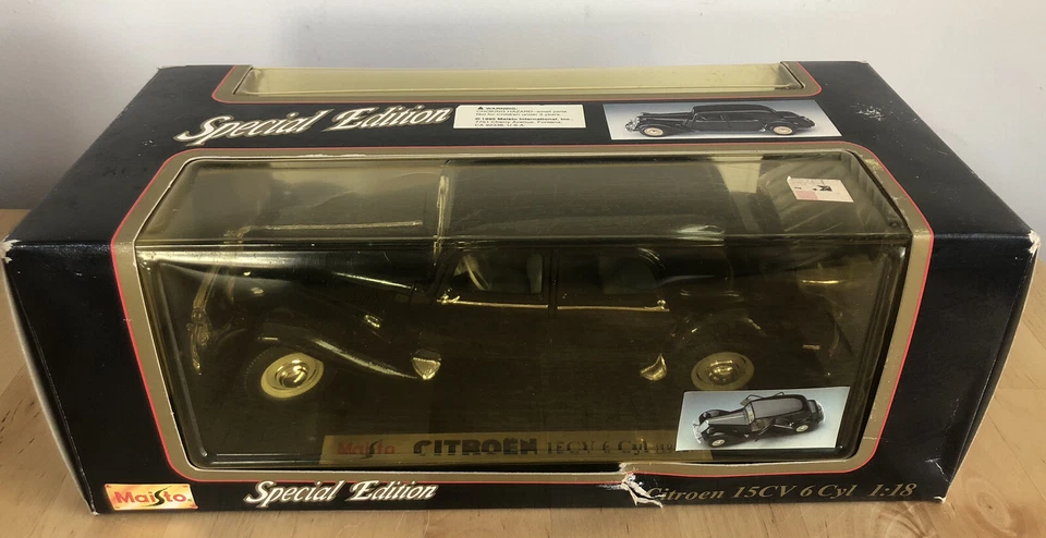 Maisto 1952 雪铁龙 15CV 6 CYL 1/18 比例压铸模型汽车玩具车老式 — 第 1/4 张图片