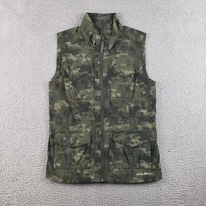 Eddie Bauer Travex Atlas II Vest Womens Small Green Camo Travel Outdoors NEW - Picture 1 of 10