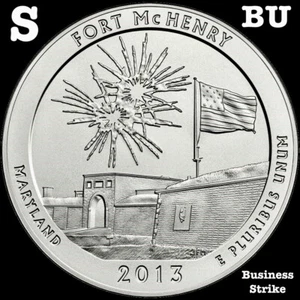2013-S Fort McHenry (MD) Quarter  - BRILLIANT UNCIRCULATED - From Mint Rolls - Picture 1 of 1