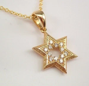 1.20 CTW Round Cut Moissanite Women's Star Shape Pendant 14K Yellow Gold Plated - Picture 1 of 10
