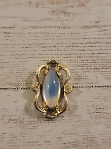 Vintage SARAH COVENTRY Anhänger silberfarben mit Kunstmilchblau Opal - Bild 1 von 7