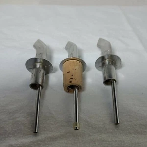 Vintage, KWIK FLO Art Deco  3-pc Lot Chrome  Bottle  Pourer- 4.5in L - Picture 1 of 4