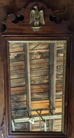 Vintage Federal Style Adams Cabinet Shop Gold American Eagle Wall Mirror 16x29" Cover