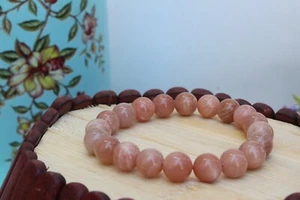 Natural Sunstone Gemstone Bracelet - 10mm Beads, Stretchable Healing Crystal - Picture 1 of 4