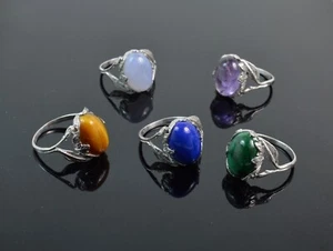 Anelli in Pietra Dura e Argento 925. Made in Italy - Foto 1 di 6