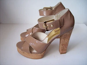 Michael by Michael Kors hautfarben Lack Knöchelriemen offene Zehenpartie Heels Größe 9,5M - Bild 1 von 4