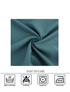 Set Of 4 Teal Curtain Panels 37x95 - Picture 1 of 2