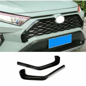 For Toyota RAV4 2019-2023 ABS black Front Center Mesh Grille Grill Strip Trim 2p - Imagen 1 de 8