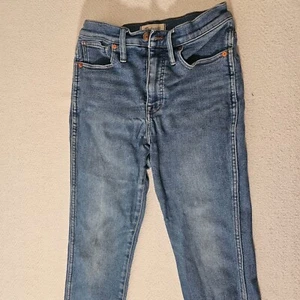 Madewell Jeans Womens 26 Medium Wash Denim Mid Rise Stovepipe Ankle Grazer Crop - Picture 1 of 13