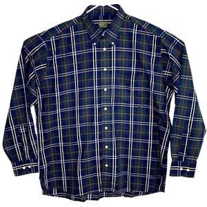Gitman Bros Mens Master Shirt Makers LS Button Down Dress Shirt Blue Plaid XL - Picture 1 of 7