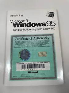 Microsoft Windows 95 Manual + Key + Certificate Of Authenticity Sealed - Picture 1 of 2
