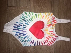 stella cove heart with rainbow pattern bathing suit - Picture 1 of 3