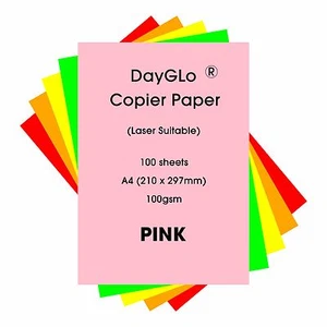 Dayglo Fluorescent 100gsm A4 paper, 100 sheets, Pink - Picture 1 of 1