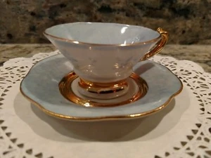1 SMALL VINTAGE CHINA TEA CUP/DEMITASSE & SAUCER MARKED "HAND-PAINTED" - Picture 1 of 9