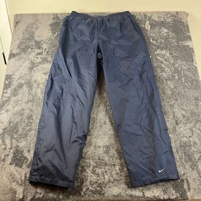 De Colección Y2K Nike Nylon Pantalones de Pista Forrados con Cremallera al Tobillo Azul Marino Para Hombre XXL Etiqueta Plateada Foto 1 de 4