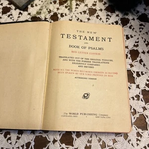 The New Testament And Book Of PSALM Red Letters Edition. - Bild 1 von 6
