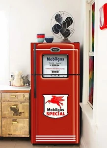 Mobilgas Gus Pump Fridge Decal, Retro Style Door Mural, Peel & Stick Vinyl Fuel - Picture 1 of 8