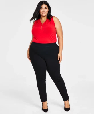 International Concepts Women's Black Skinny Leg Ponte Pants Mid Rise Size 22W - Image 1 of 4