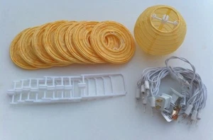 CHINESE JAPANESE YELLOW COLOR PAPER LANTERN STRING LIGHTS 4" - Picture 1 of 2