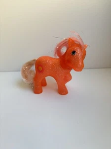 Vintage 80s My Little Pony G1 Sparkle Pony "Sunspot" Orange Gritter Figure Toy - Picture 1 of 6