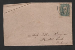 EE. UU. 1863 GUERRA CIVIL CONFEDERADO 10¢ JEFFERSON SCOTT #11 ATADO EN CUBIERTA - Imagen 1 de 2