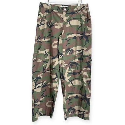 Pantalones cargo de algodón elástico camuflaje pierna ancha casi famosos para mujer talla XL Foto 1 de 4
