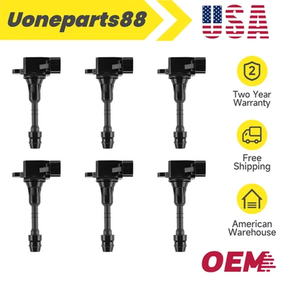 6x Ignition Coil for Nissan 350Z 3.5L 2003-2006 INFINITI G35 FX35 2003-2008 - Image 1 of 4