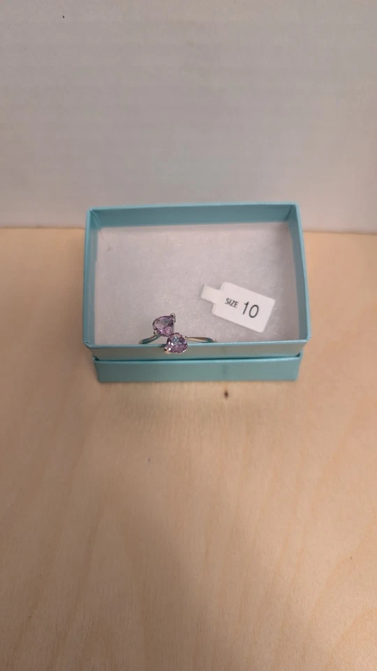 Anel Park Lane com coração roxo prata esterlina tamanho 10 - Imagem 1 de 1