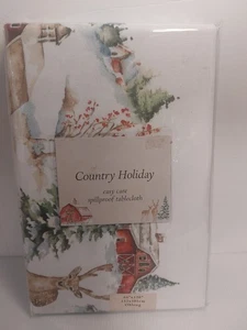 Benson Mills Easy Care Spill Proof Tablecloth County Holiday 60" x 120" New - Picture 1 of 5